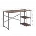 47" Computer Desk, Office Study Gaming Table Laptop Desk with 2 Tier Shelf, Metal Frame, for Home, Bedroom, Office - STIT-1VG120-SX