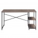 55" Computer Desk, Office Study Gaming Table Laptop Desk with 2 Tier Shelf, Metal Frame, for Home, Bedroom, Office - STIT-1VG140-SX