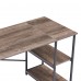 55" Computer Desk, Office Study Gaming Table Laptop Desk with 2 Tier Shelf, Metal Frame, for Home, Bedroom, Office - STIT-1VG140-SX