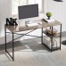 55" Computer Desk, Office Study Gaming Table Laptop Desk with 2 Tier Shelf, Metal Frame, for Home, Bedroom, Office - STIT-1VG140-SX