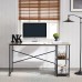 55" Computer Desk, Office Study Gaming Table Laptop Desk with 2 Tier Shelf, Metal Frame, for Home, Bedroom, Office - STIT-1VG140-SX