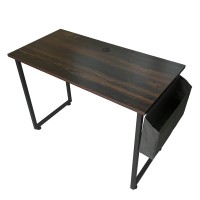 Computer Desk, 100 x 50cm Modern Style Study Desk with Side Storage Bag for Home, Office (Brown) - YD2008-T