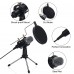 USB Computer Microphone, Enhanced Condenser Microphone with Desktop Stand, Double Layer Acoustic Filter for Computer, Laptop, PC, USB, Plug Play, Recording, Live Streaming, Gaming
