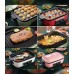 Intexca Multi-Function Cooker Non-Stick Barbecue Grill, Griddle Takoyaki Pan Tray, 2.5L Hot Pot, Electric Skillet - LZW-1901A