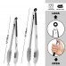 2 Pack Kitchen Tongs, 480℉ Heat Resistant Cooking Tongs 12" and 16" with Stainless Steel, Non-Slip Silicone Handle