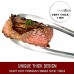 2 Pack Kitchen Tongs, 480℉ Heat Resistant Cooking Tongs 12" and 16" with Stainless Steel, Non-Slip Silicone Handle