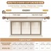  Adjustable Curtain Rod 36–69 Inch Silver Telescoping Window Drapery Rod with Crackle Glass Ball Finials & Brackets Living Room Bedroom Décor