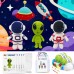 DIY Crochet Kit for Kids Space-Themed Beginner Crochet Set with Yarn, Hook, Needles, Stitch Markers, Stuffing, Instructions & Storage Bag Astronaut Alien Rocket UFO Craft Gift