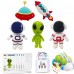 DIY Crochet Kit for Kids Space-Themed Beginner Crochet Set with Yarn, Hook, Needles, Stitch Markers, Stuffing, Instructions & Storage Bag Astronaut Alien Rocket UFO Craft Gift