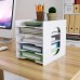 Desktop File Paper Organizer, Office Paper Letter Tray A4 Paper Holder Document Storage Rack for Home, Office, Study - 5 Tier