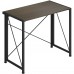 Folding Computer Desk, 90 x 46 cm Foldable Workstation Desk for Home, Office, Small Spaces (Walnut) - DY-015-3