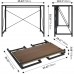 Folding Computer Desk, 90 x 46 cm Foldable Workstation Desk for Home, Office, Small Spaces (Walnut) - DY-015-3