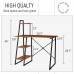 Compact Study Desk, 102 x 50cm Small Multipurpose Desk with 4 Tier Shelves, Industrial Wood, Metal Frame for Home, Office, Small Spaces - JA22118