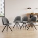 Set of 4 Dining Chair Set, Modern Fabric Upholstered Dining Chair with Steel Legs for Home, Dining Room, Kitchen - JD8999-QH-4