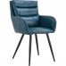 Set of 2 Modern PU Leather Dining Chair Set, Upholstered Chair with Armrest, Backrest, Metal Legs for Home, Dining Room - FN30013