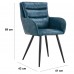 Set of 2 Modern PU Leather Dining Chair Set, Upholstered Chair with Armrest, Backrest, Metal Legs for Home, Dining Room - FN30013