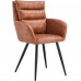 Set of 2 Modern PU Leather Dining Chair Set, Upholstered Chair with Armrest, Backrest, Metal Legs for Home, Dining Room - FN30013