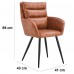 Set of 2 Modern PU Leather Dining Chair Set, Upholstered Chair with Armrest, Backrest, Metal Legs for Home, Dining Room - FN30013