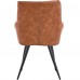 Set of 2 Modern PU Leather Dining Chair Set, Upholstered Chair with Armrest, Backrest, Metal Legs for Home, Dining Room - FN30013