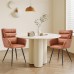 Set of 2 Modern PU Leather Dining Chair Set, Upholstered Chair with Armrest, Backrest, Metal Legs for Home, Dining Room - FN30013