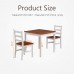 MECOR 3 PC Dining Table Set, Wooden Kitchen Table Set with 2 Chairs for Home, Kitchen (White) - 1010318300