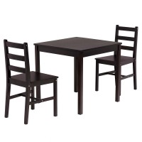 MECOR 3 PC Dining Table Set, Wooden Kitchen Table Set with 2 Chairs for Home, Kitchen (Black) - 1010321200