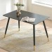 Dining Table, Black MDF Top, Metal Legs, 47.25 in, Seats 4