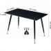 Dining Table, Black MDF Top, Metal Legs, 47.25 in, Seats 4