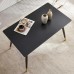Dining Table, Black MDF Top, Metal Legs, 47.25 in, Seats 4