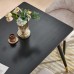 Dining Table, Black MDF Top, Metal Legs, 47.25 in, Seats 4