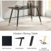 Dining Table, Black MDF Top, Metal Legs, 47.25 in, Seats 4