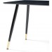 Dining Table, Black MDF Top, Metal Legs, 47.25 in, Seats 4
