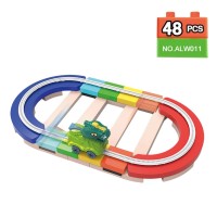 Mechanical Dinosaur Block Track, 48PC DIY STEM Race Slide Car Track Playset  for Kids, Toddlers - ALW011