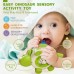Baby Dinosaur Sensory Toy, Pull-Pop Silicone Baby Toy for 6-12-18 Months Early Development, Babies, Toddlers, Fine Motor Skills (Green) - BWL-101Y