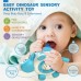 Baby Dinosaur Sensory Toy, Pull-Pop Silicone Baby Toy for 6-12-18 Months Early Development, Babies, Toddlers, Fine Motor Skills (Blue) - BWL-102Y