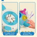 Baby Dinosaur Sensory Toy, Pull-Pop Silicone Baby Toy for 6-12-18 Months Early Development, Babies, Toddlers, Fine Motor Skills (Blue) - BWL-102Y