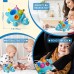 Baby Dinosaur Sensory Toy, Pull-Pop Silicone Baby Toy for 6-12-18 Months Early Development, Babies, Toddlers, Fine Motor Skills (Blue) - BWL-102Y