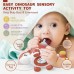 Baby Dinosaur Sensory Toy, Pull-Pop Silicone Baby Toy for 6-12-18 Months Early Development, Babies, Toddlers, Fine Motor Skills (Red) - BWL-106Y