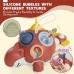 Baby Dinosaur Sensory Toy, Pull-Pop Silicone Baby Toy for 6-12-18 Months Early Development, Babies, Toddlers, Fine Motor Skills (Red) - BWL-106Y