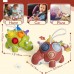 Baby Dinosaur Sensory Toy, Pull-Pop Silicone Baby Toy for 6-12-18 Months Early Development, Babies, Toddlers, Fine Motor Skills (Red) - BWL-106Y