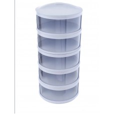 Multifunctional 5-Layer Stackable Shelf Insulation Food Cover Dust Proof Transparent Dish Tray Container