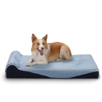 Single Pillow Orthopedic Memory Foam Dog Bed with Durable Water Proof Liner & Removable Washable Cover - 34 x 22 x 7 inch