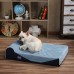 Single Pillow Orthopedic Memory Foam Dog Bed with Durable Water Proof Liner & Removable Washable Cover - 34 x 22 x 7 inch