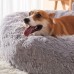 Soft Plush Dog Bed, Dog Cat Luxury Faux Fur Donut Cushion, Warm Cozy Joint Anxiety Relief Sleeper