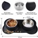 Stainless Steel Dog Bowl with Non Spill Skid Resistant Silicone Mat Feeder Bowls for Dogs, Cats, Pets (M)