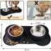 Stainless Steel Dog Bowl with Non Spill Skid Resistant Silicone Mat Feeder Bowls for Dogs, Cats, Pets (M)