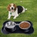 Stainless Steel Dog Bowl with Non Spill Skid Resistant Silicone Mat Feeder Bowls for Dogs, Cats, Pets (M)
