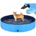 160 x 30 cm Portable Dog Kiddie Swimming Pool , PVC Foldable Non-Slip Bathtub for Small to Large Dogs Pets (Red)