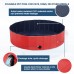 160 x 30 cm Portable Dog Kiddie Swimming Pool , PVC Foldable Non-Slip Bathtub for Small to Large Dogs Pets (Red)