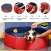 160 x 30 cm Portable Dog Kiddie Swimming Pool , PVC Foldable Non-Slip Bathtub for Small to Large Dogs Pets (Red)